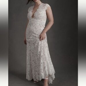 Wtoo by Watters Philomene Lace Cap-Sleeve Wedding Gown